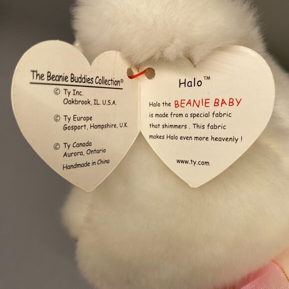 Ty Original Beanie Buddies 1999 Halo Angel Bear - Picture 7 of 11